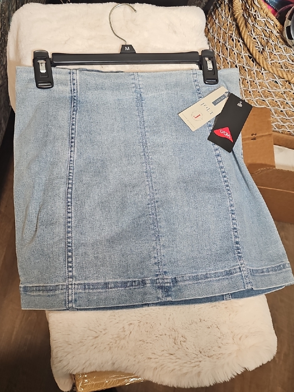 Jolt Light Blue Denim Mini Skirt